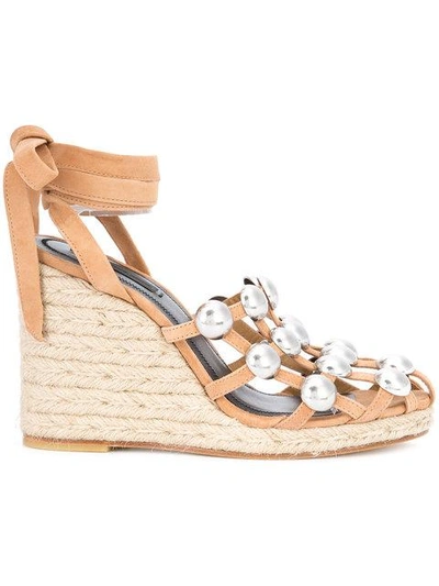 Shop Alexander Wang Taylor Wedge Sandals In Neutrals