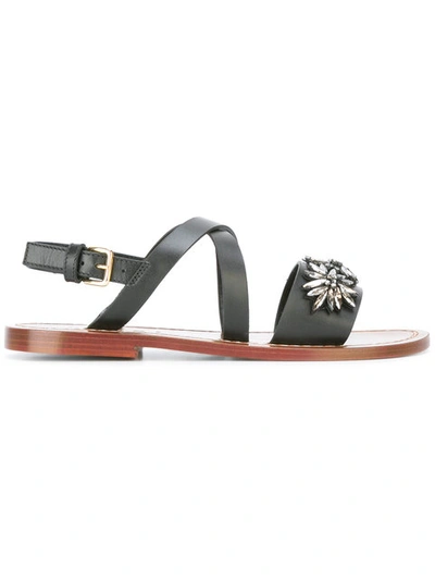 Marni Embellished Strappy Sandals In Nero