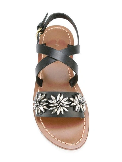 Shop Marni Embellished Strappy Sandals
