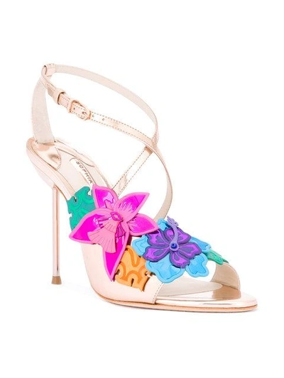 Shop Sophia Webster Floral Metallic Sandals In Multicolour
