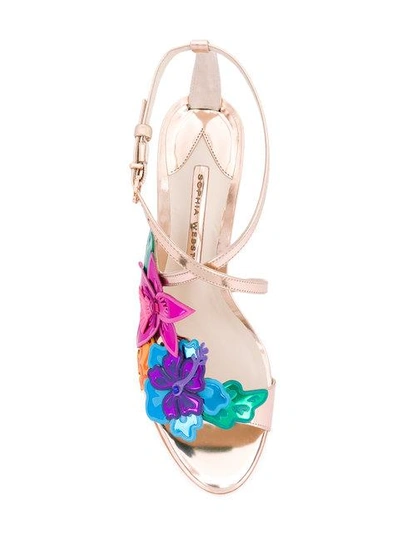 Shop Sophia Webster Floral Metallic Sandals In Multicolour