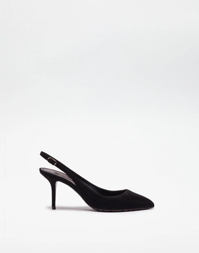 Shop Dolce & Gabbana Slingback Pump In Suede In Black