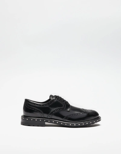 Dolce & Gabbana Derby In Leather With Studs In Black