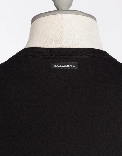 Shop Dolce & Gabbana V-neck T-shirt In Cotton In Black