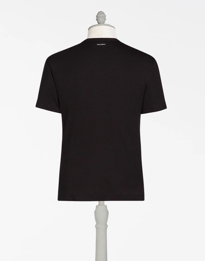 Shop Dolce & Gabbana T-shirt In Ribbed Cotton In Black