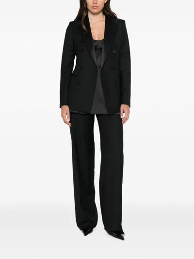 Tagliatore Double-breasted Virgin Wool Suit Jacket In Blue