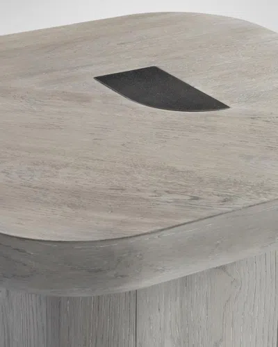 Bernhardt Marcato Solid Wood End Table In Gray