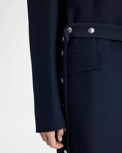 Stella Mccartney Stud-belted Oversized Blazer In Blue