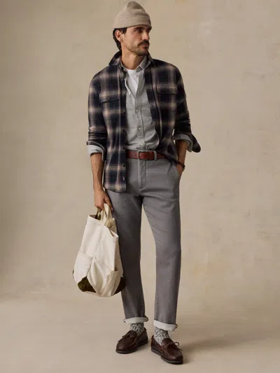 Faherty Legend Sweater Shirt Storm Ombre Plaid In Black