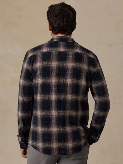 Faherty Legend Sweater Shirt Storm Ombre Plaid In Black
