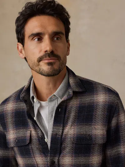Faherty Legend Sweater Shirt Storm Ombre Plaid In Black