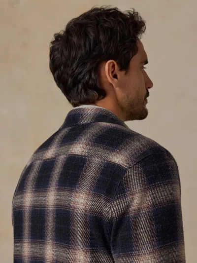 Faherty Legend Sweater Shirt Storm Ombre Plaid In Black