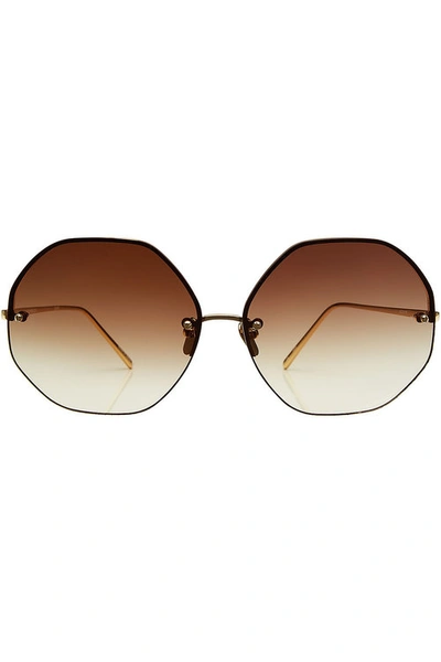 Linda Farrow Negin Mirsalehi Oversize Sunglasses In Gold