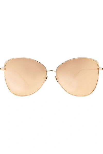 Linda Farrow Nicole Warne Oversize Sunglasses In Gold