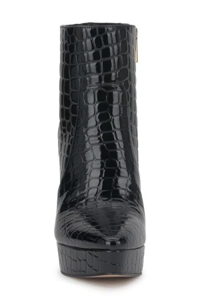 Jessica Simpson Nerix Croc Embossed Platform Bootie In Black