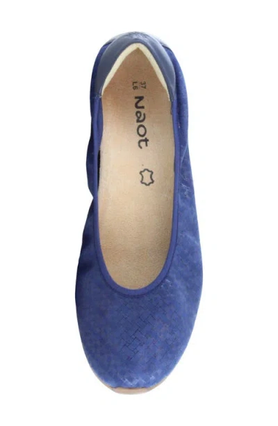 Naot Echo Flat In Sapphire Suede