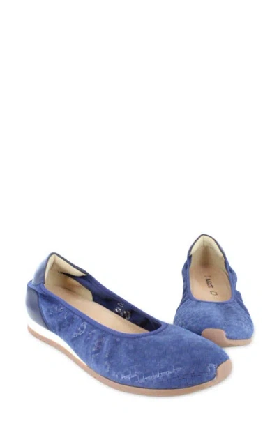 Naot Echo Flat In Sapphire Suede