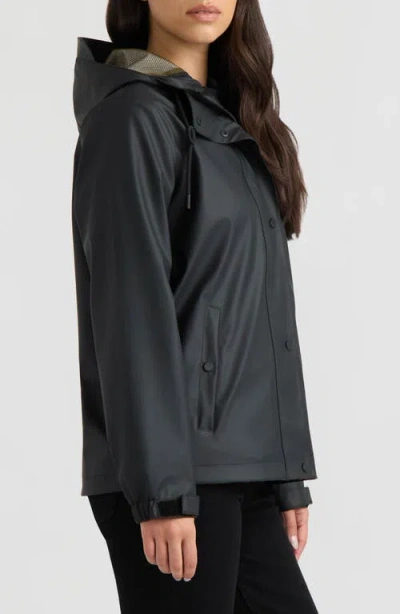 Hunter Dina Cropped Rubberized Rain Jacket In Black