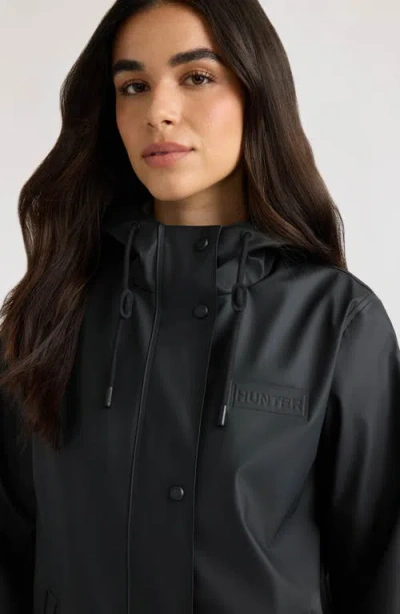 Hunter Dina Cropped Rubberized Rain Jacket In Black