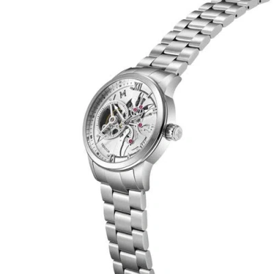 Heritor Automatic August Semi-skeleton Automatic Watch In Silver-black