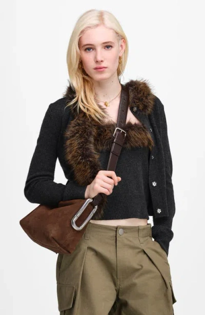 Marc Jacobs Scene Medium Suede Shoulder Bag In Dark Brown