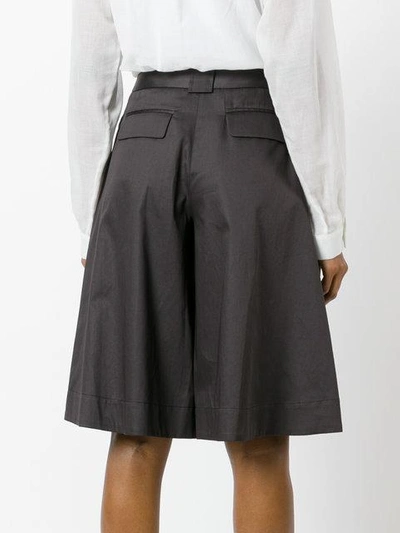 Shop Jil Sander Shiny Wide Leg Shorts In Grey