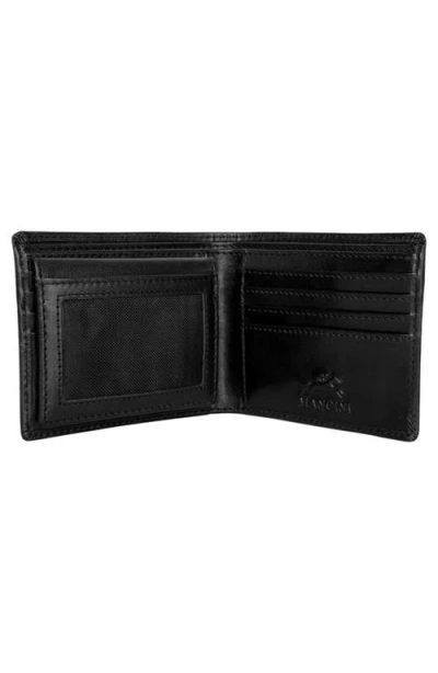 Mancini Rfid Secure Leather Left Wing Wallet In Black