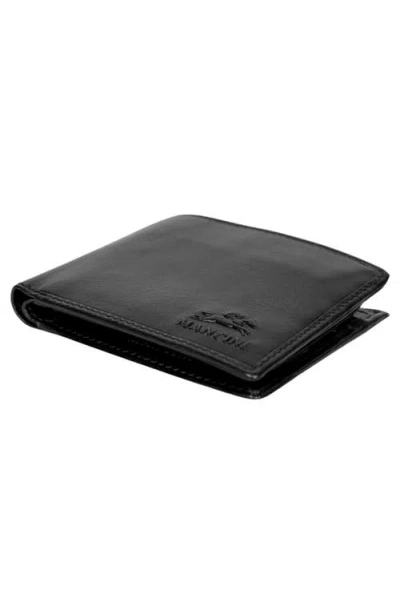 Mancini Rfid Secure Leather Left Wing Wallet In Black