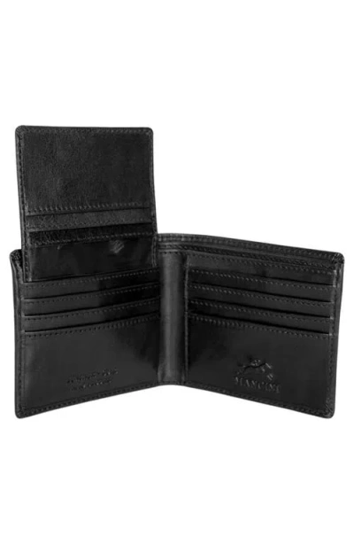 Mancini Rfid Secure Leather Left Wing Wallet In Black