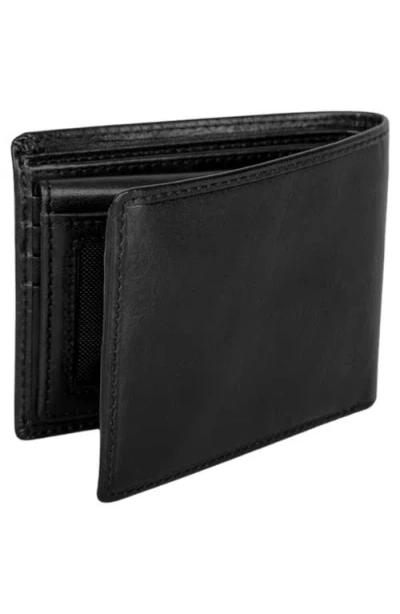 Mancini Rfid Secure Leather Left Wing Wallet In Black