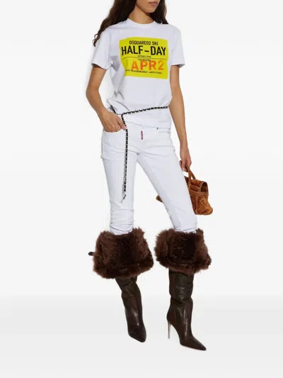 Dsquared2 Printed Crewneck T-shirt In White