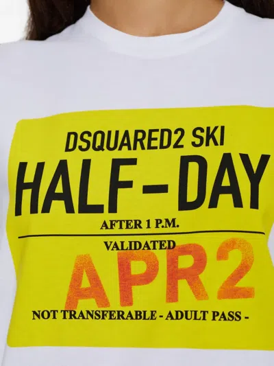 Dsquared2 Printed Crewneck T-shirt In White