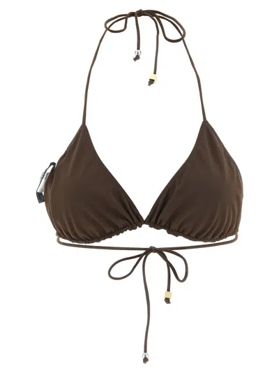 Jacquemus Bikini Top In Brown