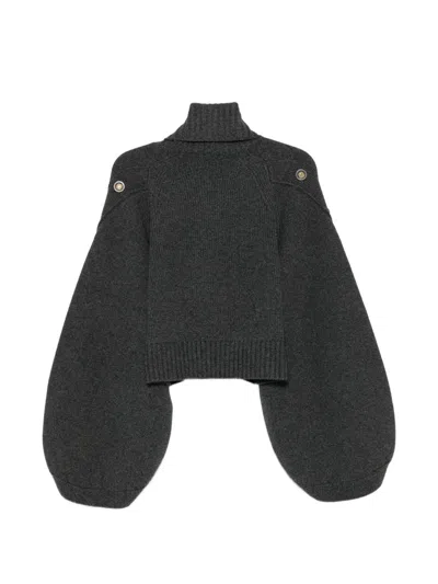 Zimmermann Valiant Merino Wool Turtleneck Sweater In Gray