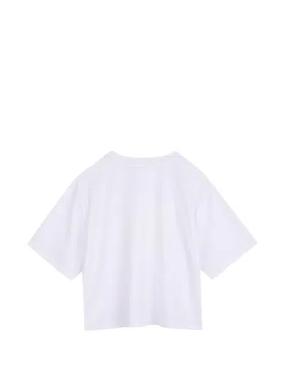 Dkny Logo-print Cropped T-shirt In White