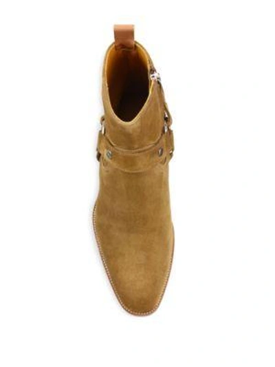 Shop Saint Laurent Wyatt Suede Boots In Tanned