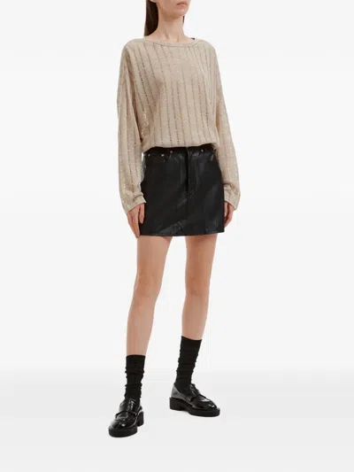 B+ab Distressed-knit Sweater In Neutrals