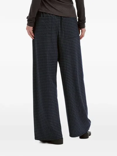 B+ab Gingham-check Drawstring Trousers In Blue
