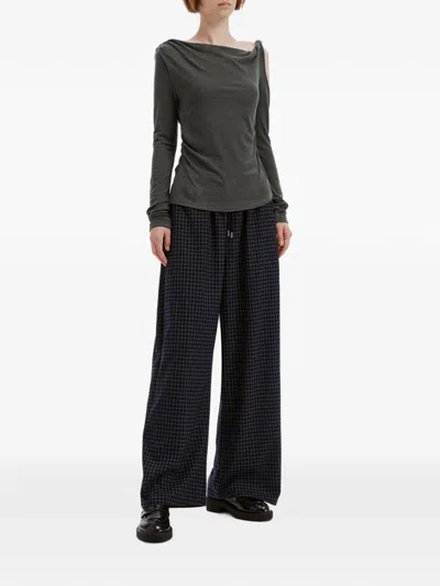 B+ab Cold-shoulder Ruched Blouse In Grey