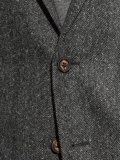 Eleventy Herringbone-pattern Blazer In Gray