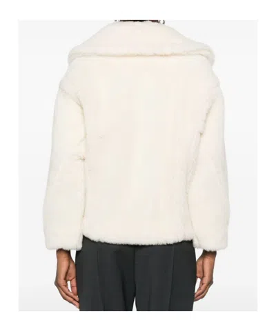 Max Mara Alcuno Double-breasted Short Coat In White