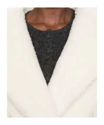 Max Mara Alcuno Double-breasted Short Coat In White