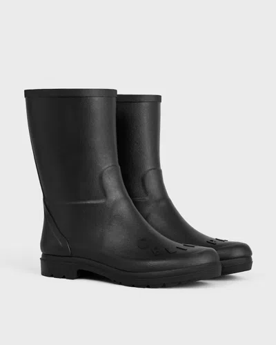 Celine Round-toe Short Boots In Black