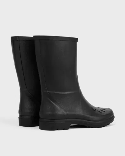 Celine Round-toe Short Boots In Black