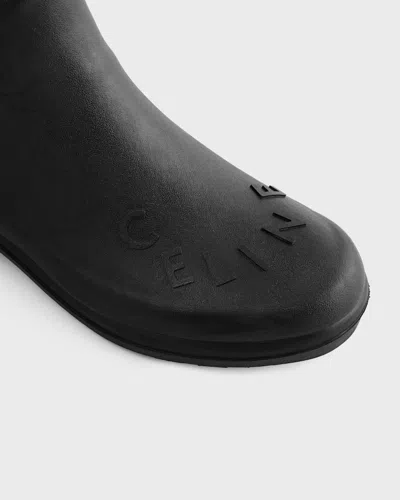 Celine Round-toe Short Boots In Black