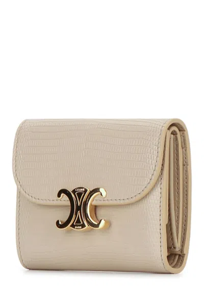 Celine Flap Wallet In Nude