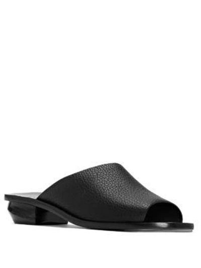 Mercedes Castillo Izar Leather Slide Sandals In Black