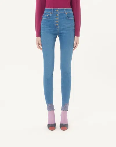 Valentino Belt-loop Jeans In Blue
