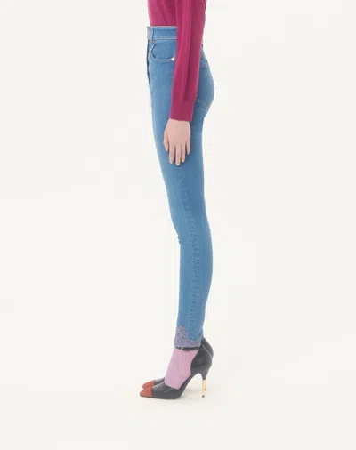 Valentino Belt-loop Jeans In Blue