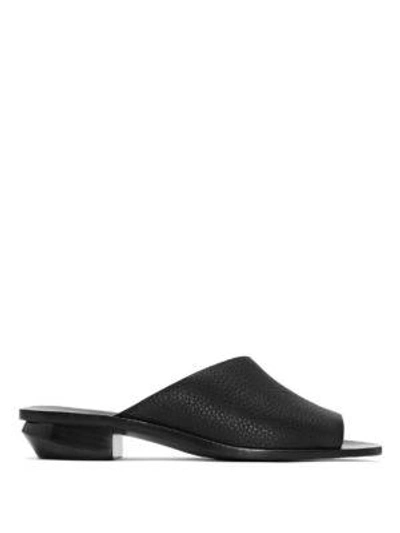 Shop Mercedes Castillo Izar Leather Slide Sandals In Black